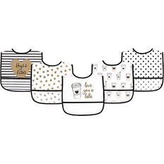 Drool Bibs on sale Hudson Peva Bibs 5-pack Latte