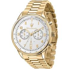 Montres Maserati Tradizione Gold Tone Chronograph White R8873646003 100M Watch