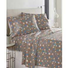 Pointehaven Flannel Bed Sheet Brown (264.16x228.6cm)