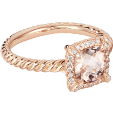 David Yurman Rose Gold Rings David Yurman Petite Chatelaine Pavé Bezel Ring - Rose Gold/Morganite/Diamonds