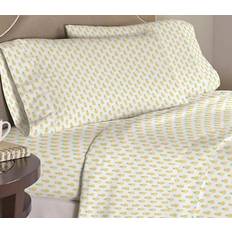 Percale Duvet Covers Pointehaven Pineapple Duvet Cover White, Yellow