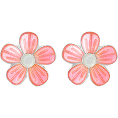 Flowers Ear Studs - Silver/Pink