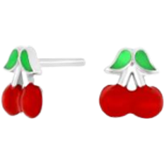 Børn - Sølv Øreringe Nordahl Andersen Cherry Earrings - Silver/Red/Green