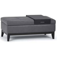 Black Storage Benches Simpli Home Oregon Storage Bench 42.1x17.4"