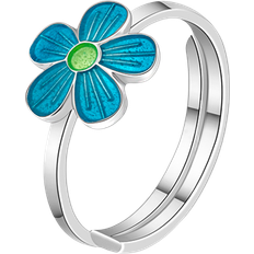 Smykker Pia & Per Flower Ring - Silver/Blue/Green