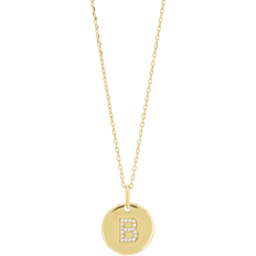 Halskæde med stjernetegn stenbuk Joanli Nor Ellanor Letter Pendant Necklace - Gold/Transparent