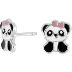 Børn Øreringe Nordahl Andersen Panda Earrings - Silver/Black/Pink/White