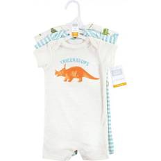 White Playsuits Hudson Infant Boy Cotton Rompers - Triceratops