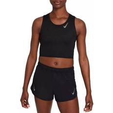 Polyester - Women Tank Tops NIKE Dri Fit Race Cropped Running Tank Top Women - Black