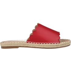 Faux Leather Espadrilles Journee Collection Marjan - Red