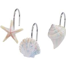 White Shower Curtain Hooks Coastal Terrazzo (7441609)