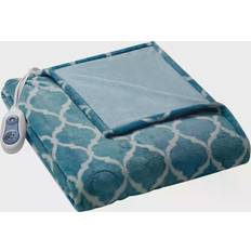 Textiles Beautyrest Oversized Ogee Heated Blankets Blue (177.8x152.4)