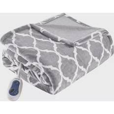 OEKO-TEX Textiles Beautyrest Oversized Ogee Heated Blankets Gray (177.8x152.4)