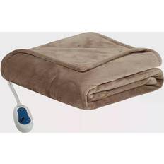 Beautyrest Heated Plush Blankets Brown (177.8x152.4cm)
