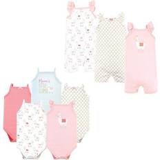 Hudson Infant Girl Cotton Bodysuits and Rompers 8-pack - Llama