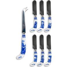 Blue Cheese Knives Spode Blue Italian Spreaders, Set of 7 Cheese Knife