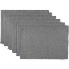 Design Imports Ribbed Placemat, Set of 6 Grey Place Mat Grey