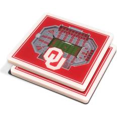 Dishwasher Safe Coasters Crimson Oklahoma Sooners 3D StadiumViews Coaster