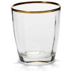 Gold Drink Glasses Vietri Optical Gold Double Old Fashioned Clear Drink Glass