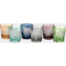 Bicchieri Polspotten Peony Glas 6er Set Mehrfarben H 10 cm x Ø 9 cm Bicchiere