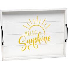 Beige Serving Trays Elegant Designs Decorative Wood Tray, "Hello Sunshine" Serving Tray