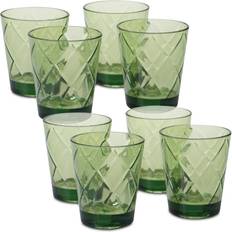 Green Drink Glasses Certified International 15 oz. 8-Piece Green Old Fashion Drink Glass