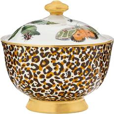 Golden Zuckerschalen Spode Creatures of Curiosity Leopard Print Sugar with Lid Multi Zuckerschale