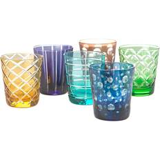 Polspotten Cuttings Glas 6er Set Mehrfarben H 10 cm x Ø 8,5 cm Bicchiere