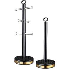 Tower Empire 6-Cup Tree And Towel Pole Set &Ndash; Black Taza