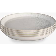 Denby Kiln middagstallerken, 26 cm, 4-pak, hvid/grå Flad tallerken 26cm