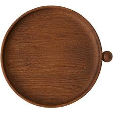 OYOY Inka Plateau En Bois Rond Ø 20 cm Foncé Plat de service