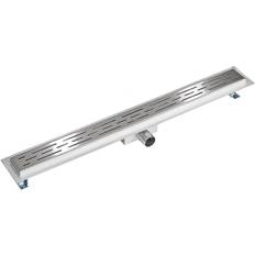 tectake Gulvafløb i rustfrit stål m. vandlås 80 cm