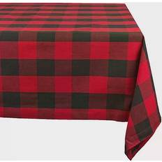 Cotton Cloths & Tissues Design Imports Buffalo Check Tablecloth Black, Red (213.36x152.4)