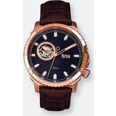 Reign Bauer Automatic Semi-Skeleton Leather-Band Black