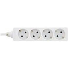 InLine strømskinne AC 230 V 3500 watt udgangsstik: 4 (4 x stik, 2-benet) 5 m ledning hvid