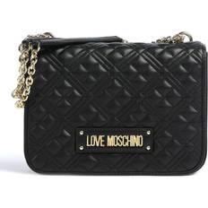 Love Moschino Quilted Logo-Paque Shoulder Bag - Black