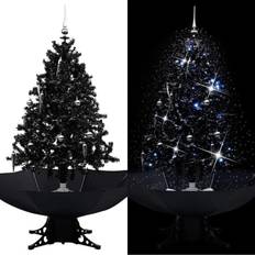 VidaXL Weihnachtsdekorationen vidaXL med snefald paraplyfod 140 cm PVC sort Weihnachtsbaum