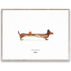 Marron Affiches Paper Collective Doug the Dachshund 30x40 cm Affiche