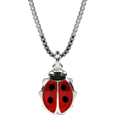 Pia & Per Ladybug Necklaces - Silver/Red/Black