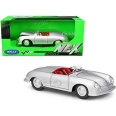 Welly Porsche 356/1 Roadster Silver with Red Interior "NEX Models" 1/24 Diecast Model Car