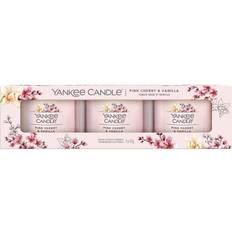 Yankee Candle Pink Cherry Vanilla, Cylinder, Rosa, 10 h, 3 styck Doftljus