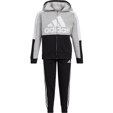 Sportswear Garment Tracksuits adidas Kid's Colourblock Fleece Jacket Set - Medium Grey Heather (FZ9604)