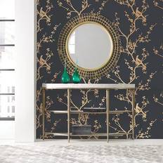 Wallpapers Tempaper Bird Watching Black and Gold Removable Wallpaper