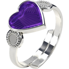Pia & Per Heart Ring - Silver/Purple