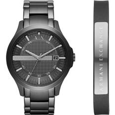 Watches Armani Exchange Three-Hand And Bracelet Gift Set Black Black