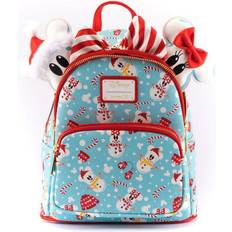 Loungefly Ensemble sac à dos bandeau Disney Snowman Mickey Minnie 26cm.Taille:22,5x26,25x11,25cm. Bleu