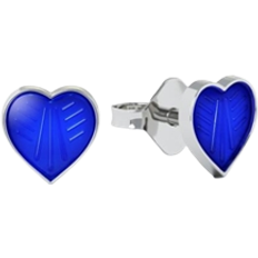 Pia & Per Hearts Ear Studs - Silver/Blue