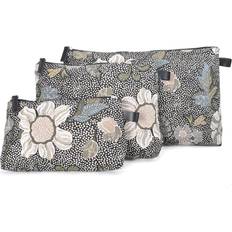 Ceannis Toilettasker & Kosmetiktasker Ceannis Flower Linen Cosmetic Bag S Black Toilettasker & Kosmetikpunge Sort 13019900