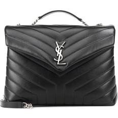 Loulou Medium Leather Shoulder Bag - Black