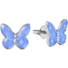 Smykker Pia & Per Butterflies Ear Studs - Silver/Blue